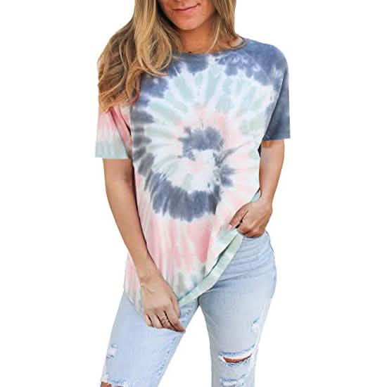 Women's Tie Dye Sweatshirt Casual Crewneck Pullover Shirts