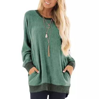 Haute Edition Women's Ultra Soft Long Sleeve Pullover Sweatshirt