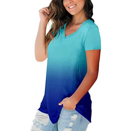 Women's Summer Tie Dye Short Sleeve T-Shirt