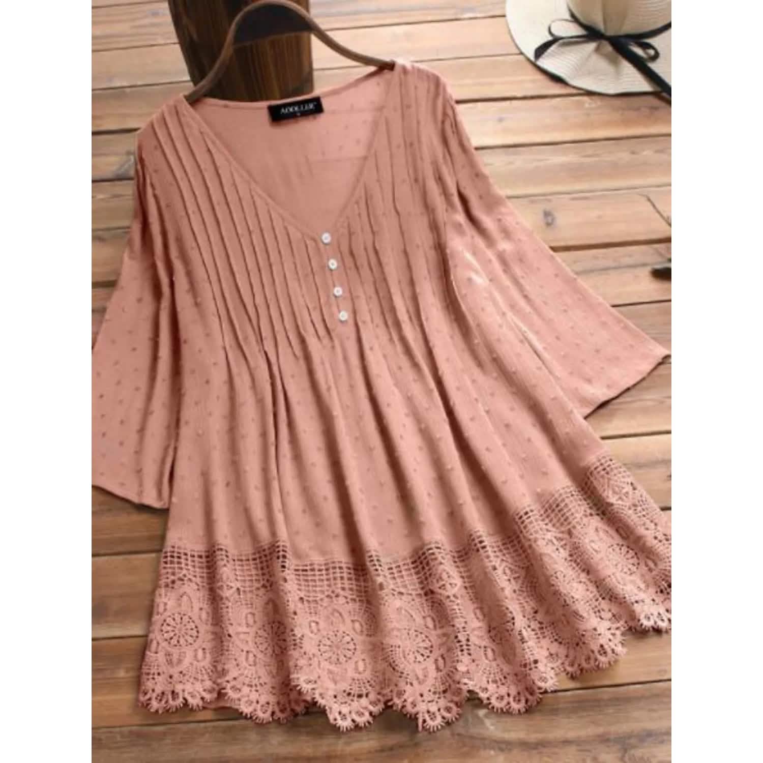 Women's V-Neck Floral Lace Top